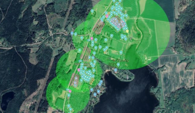 overview repeater coverage in the municipality of Alingsås