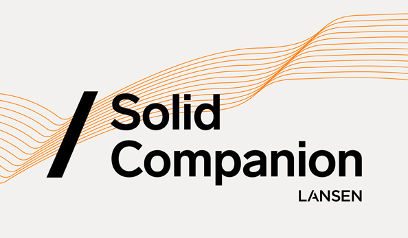Solid companion Lansen on grey background with orange stripes