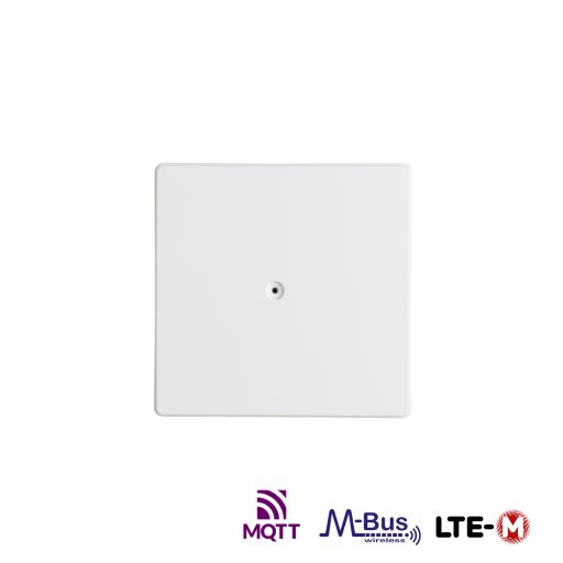 Wireless M-Bus gateway with MQTT logo, wireless M-Bus logo and LTE-M logo